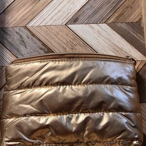 Gold Puffer Cosmetic Bag
